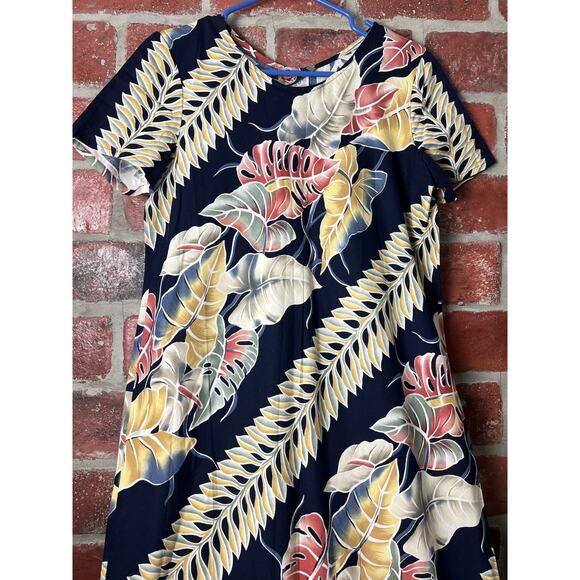 Hilo Hattie Long Maxi Dress Hawaiian Floral Tropical Cotton Rayon Size Small - Picture 2 of 7